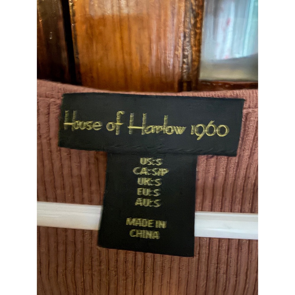House of Harlow 1960 Ribbed Knit Midi Dress Short Sleeve Front Slit Small - Picture 3 of 5